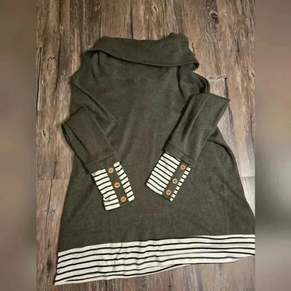 Lovely Melody Cowl Neck Stlye Olvie Long Sleeve - Picture 2 of 4